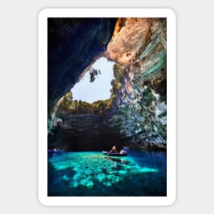 Boat ride in Melissani cave-lake Sticker